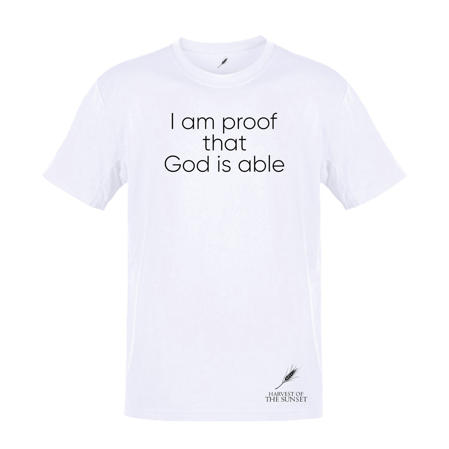 GOD IS ABLE UNISEX WHITE TEE