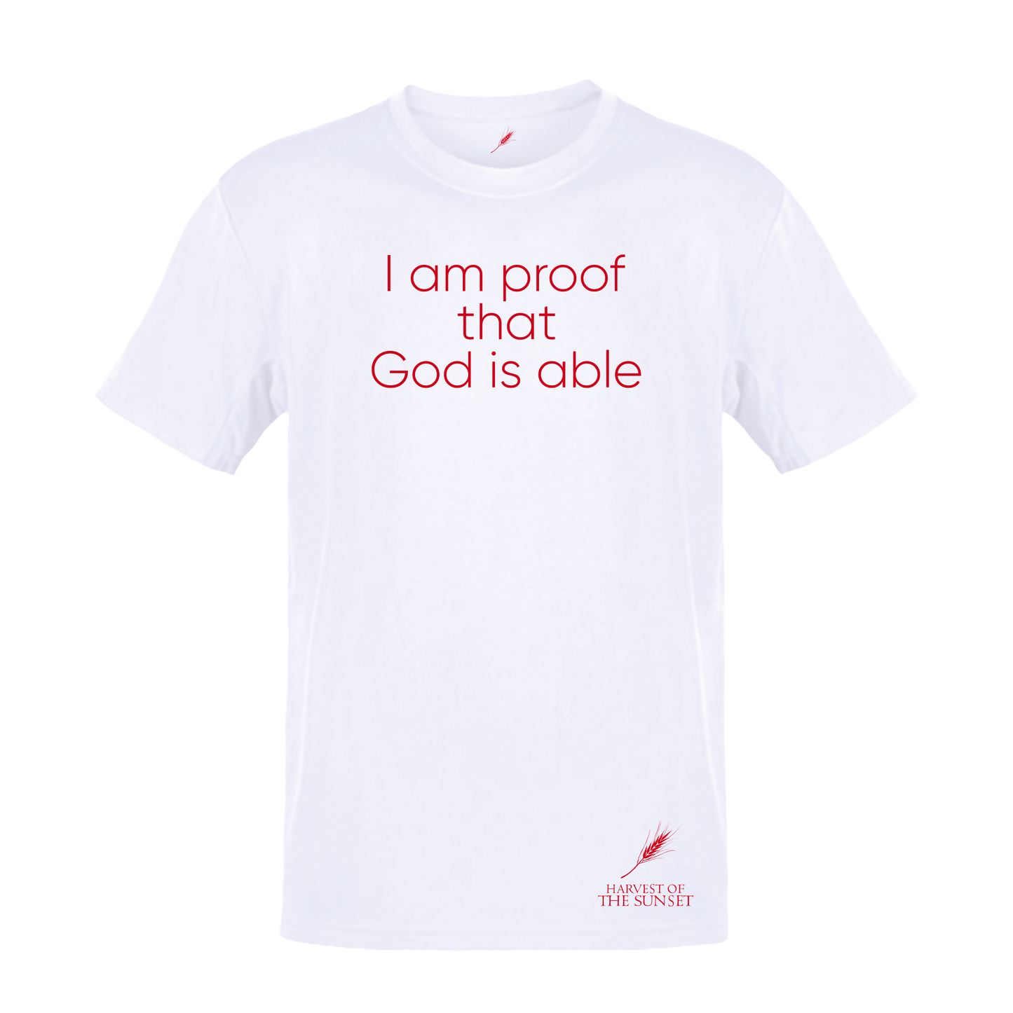 GOD IS ABLE UNISEX WHITE TEE