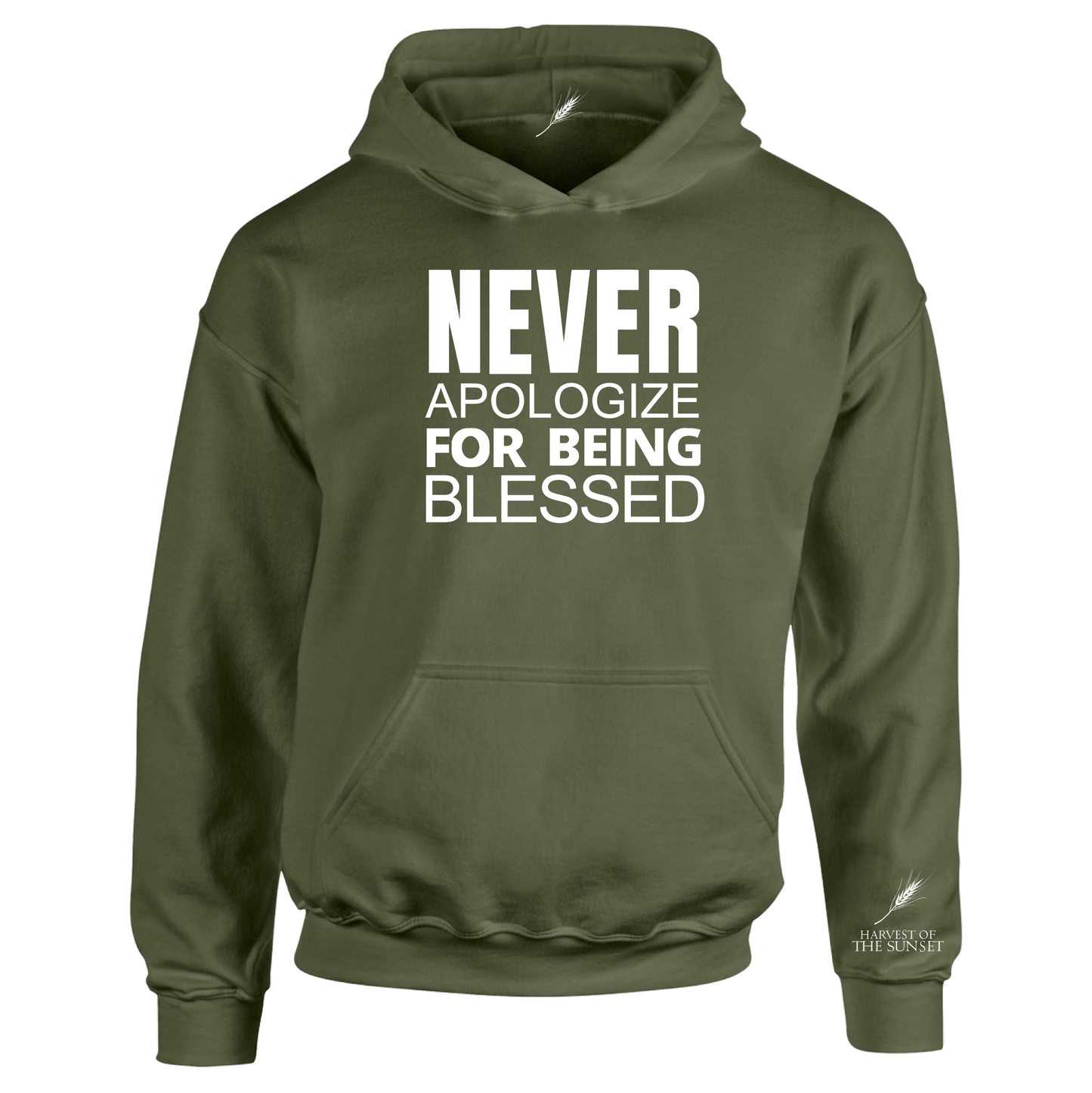 NEVER APOLOGIZE FOR BEING BLESSED UNISEX HOODIE