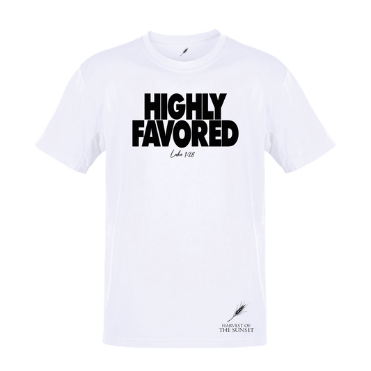 HIGHLY FAVORED UNISEX WHITE TEE