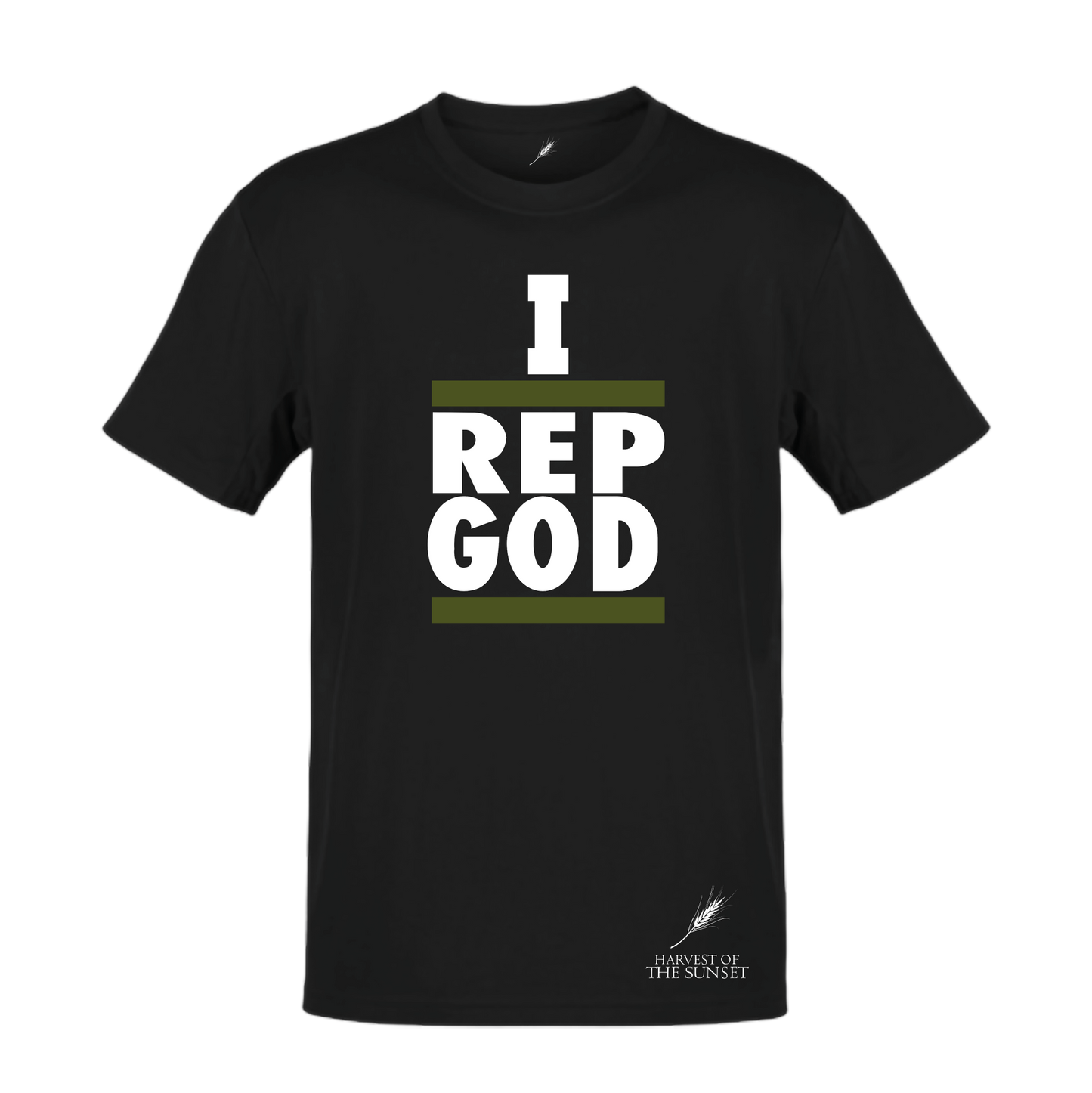 I REP GOD MILITARY GREEN BARS UNISEX TEE